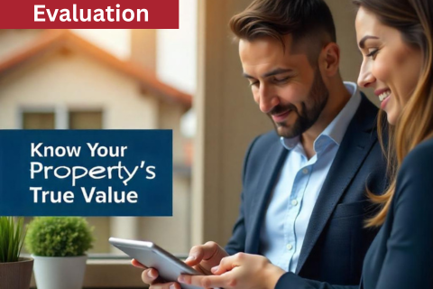 Real estate agent evaluating property value in Ludhiana with report and tools