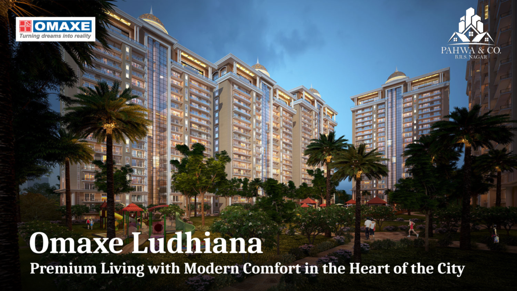 Omaxe Ludhiana aerial view showcasing luxury apartments and green landscapes